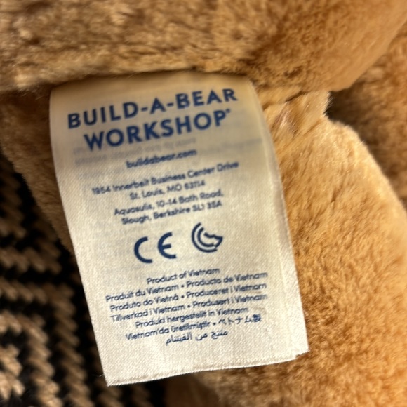 Build A Bear Workshop Light Brown Tan Rabbit Bunny Stuffed Plush Pink Nose BAB - Picture 7 of 8